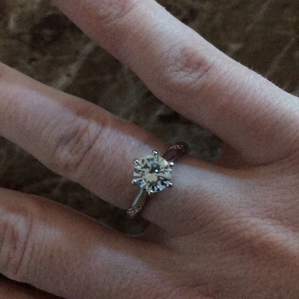 Sz 6 ring 14kt white gold plated over 925  NEW